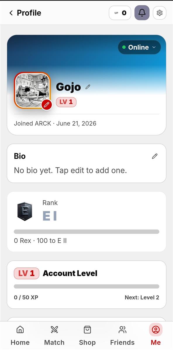 ARCK app screen